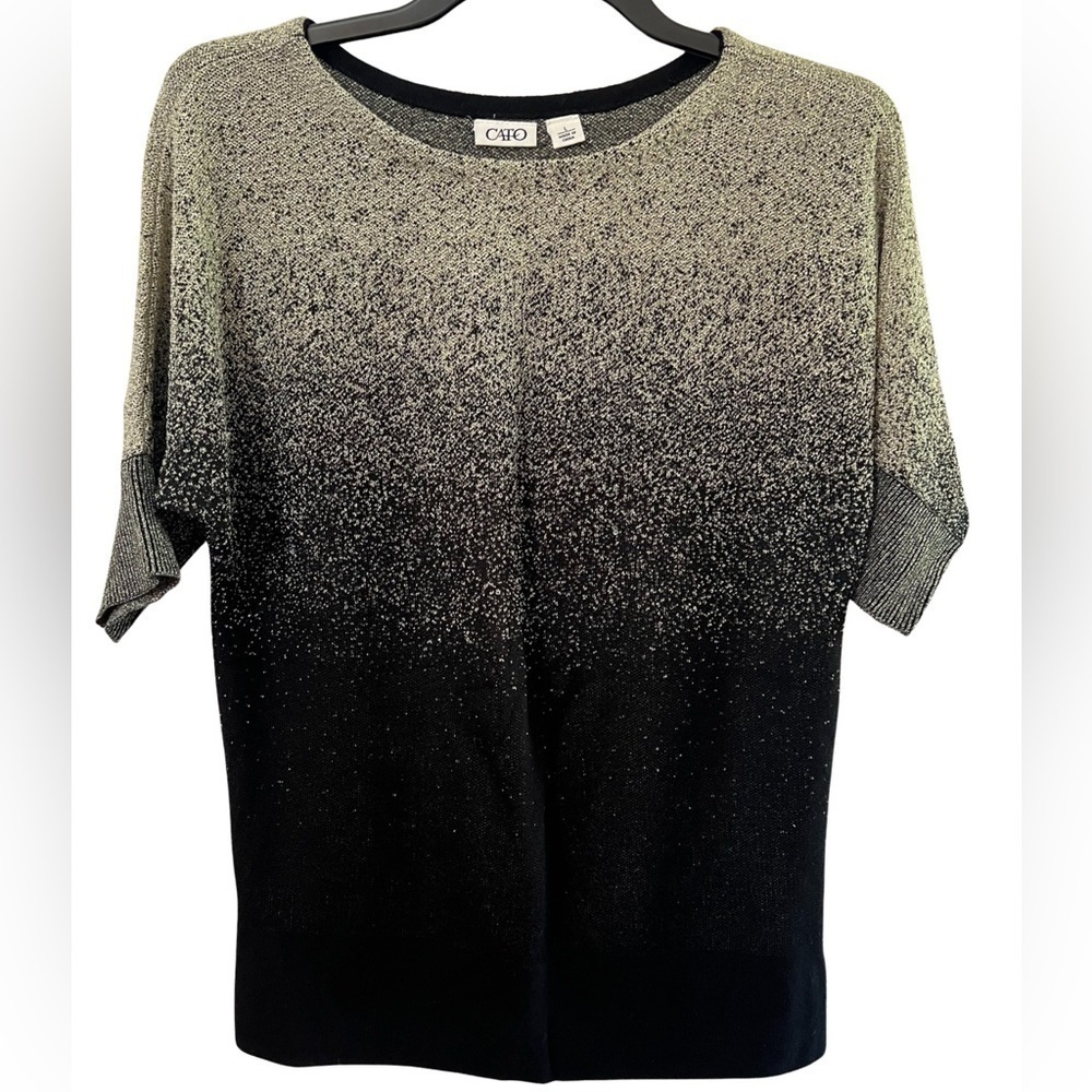Black and gold metallic sweater